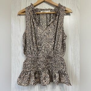 The Impeccable Pig Cheetah Print Sleeveless Blouse like new condition size XS